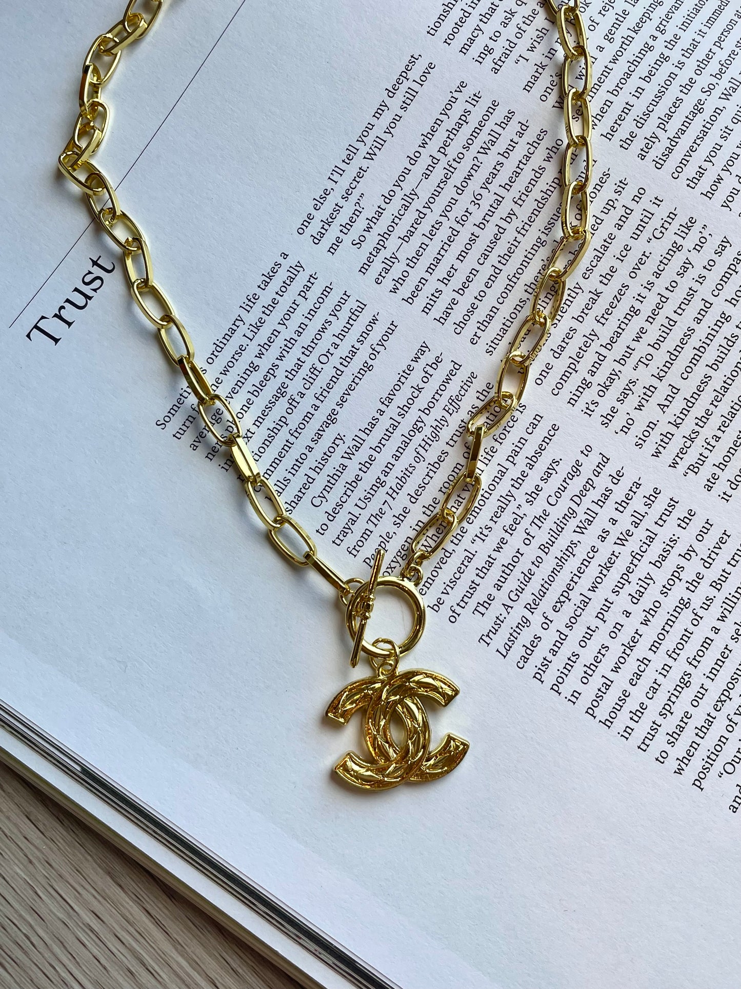 Repurposed Authentic Designer Zipper Pull Gold Plated Necklace