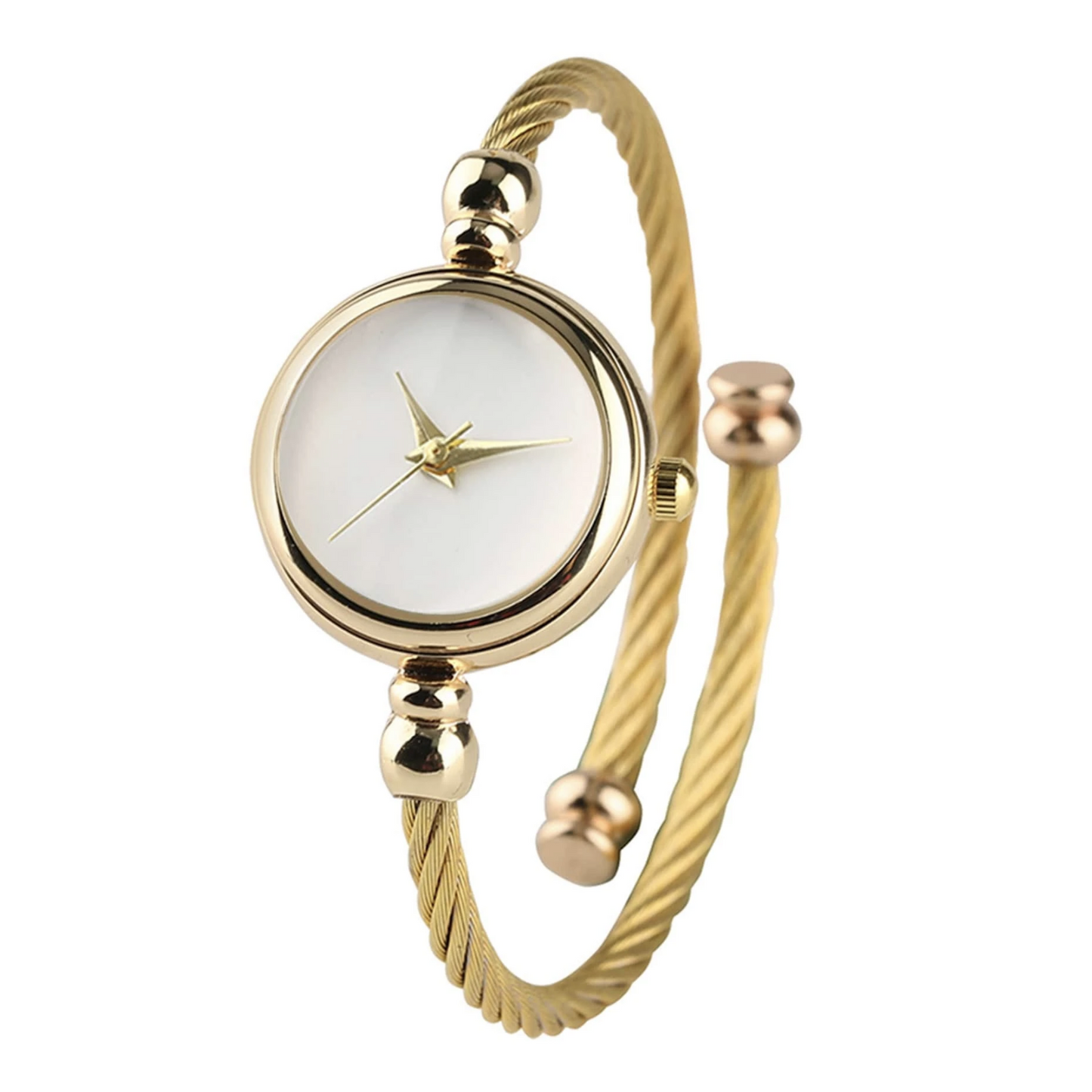 Minimalist Quartz Movement Watch, Bangle Style WristWatch