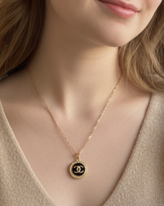 Repurposed Authentic Designer Zipper Pull Gold Plated Necklace