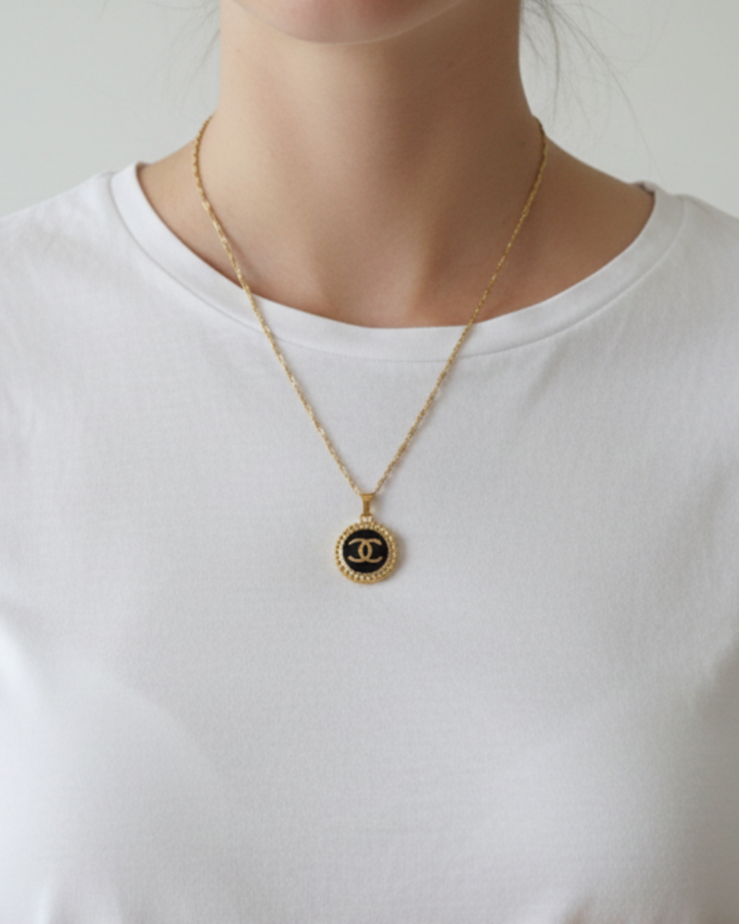 Repurposed Authentic Designer Zipper Pull Gold Plated Necklace