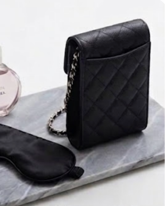 CHANEL VIP Gift Novelty Quilted Caviar Mini Crossbody Bag - Black