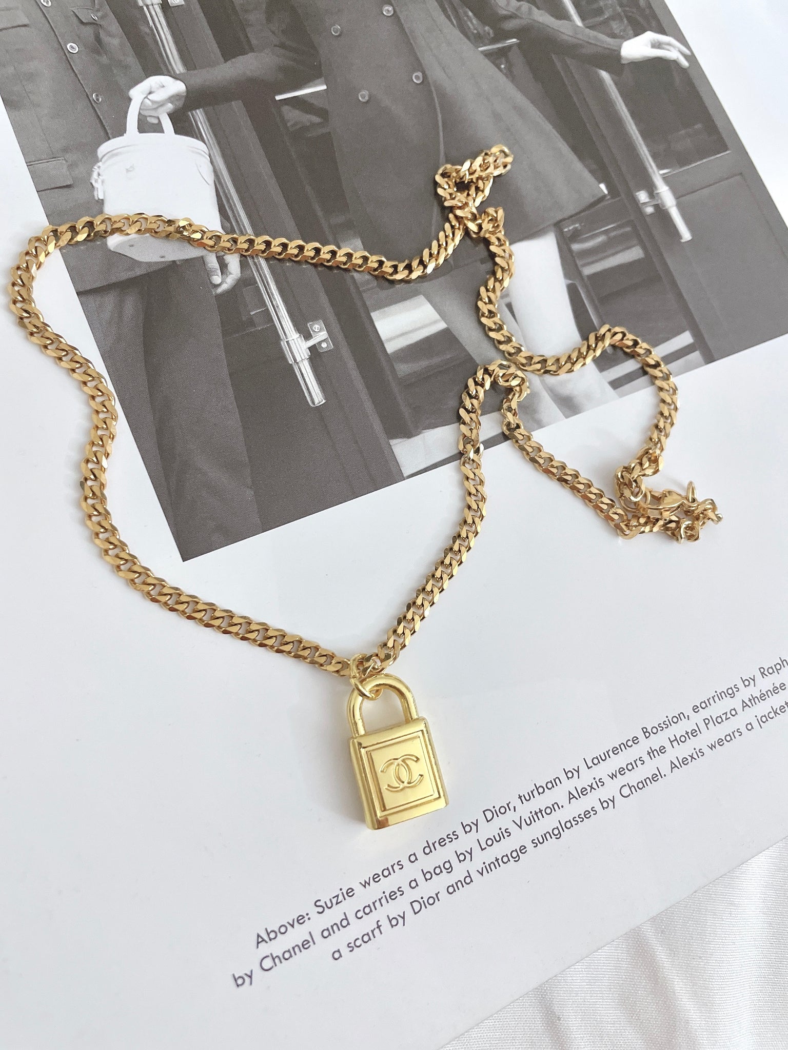 Repurposed Louis Vuitton Padlock Chain Necklace